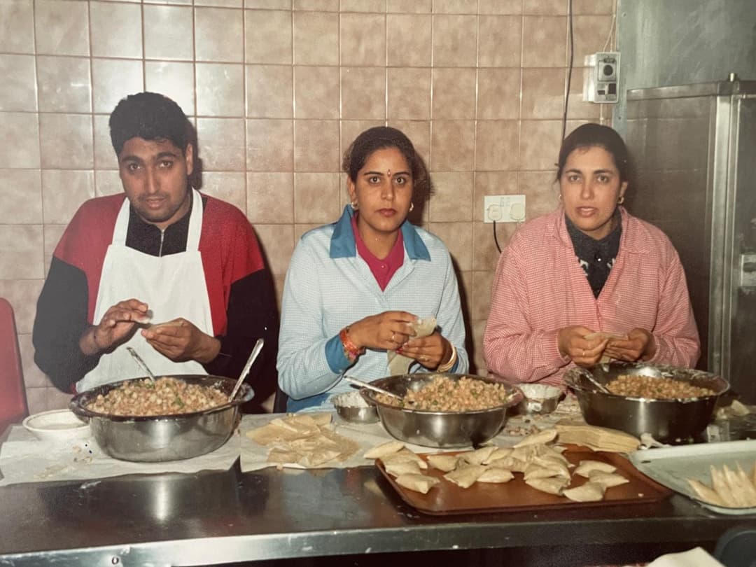 The family behind Eastern Promise — making samosas in the kitchen